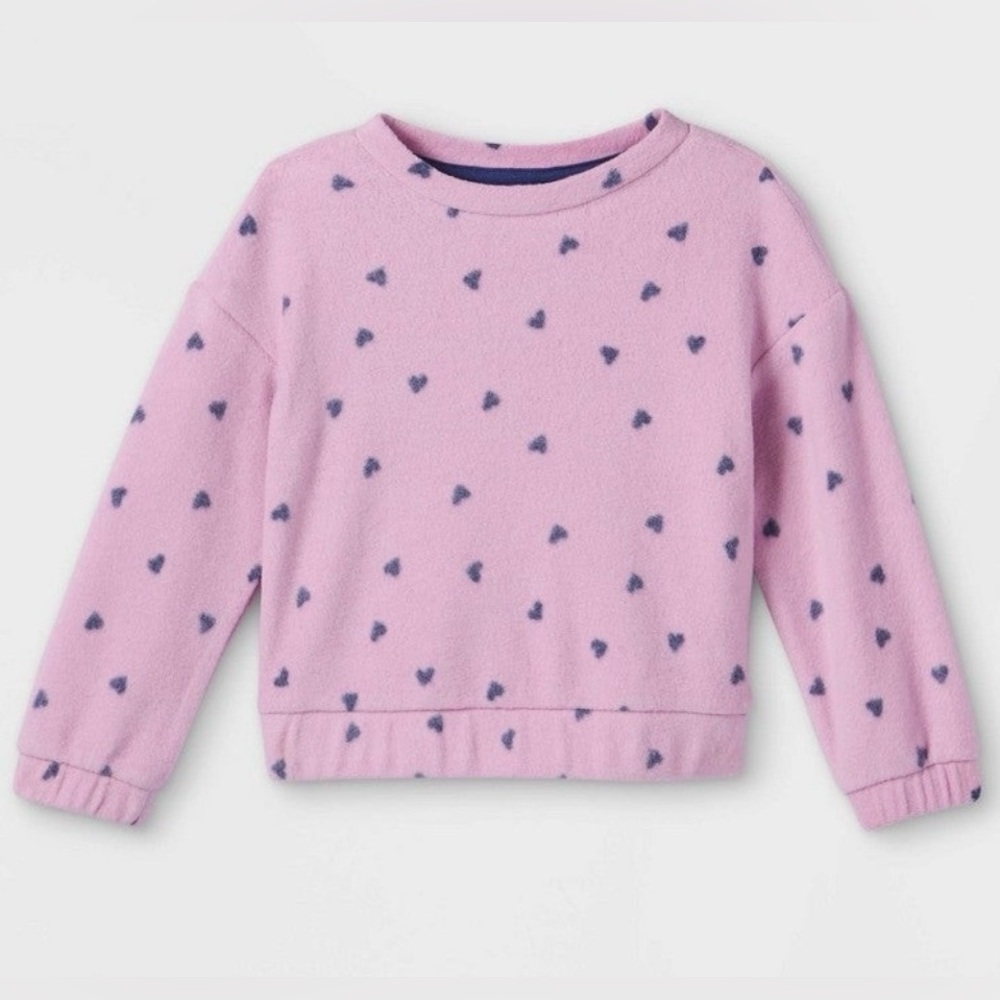 NWT Pink Heart Pattern Soft Sweatshirt